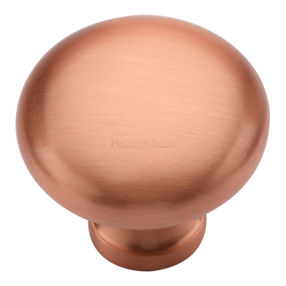 C113 32-SRG • 32 x 15 x 29mm • Satin Rose Gold • Heritage Brass Bun Cabinet Knob